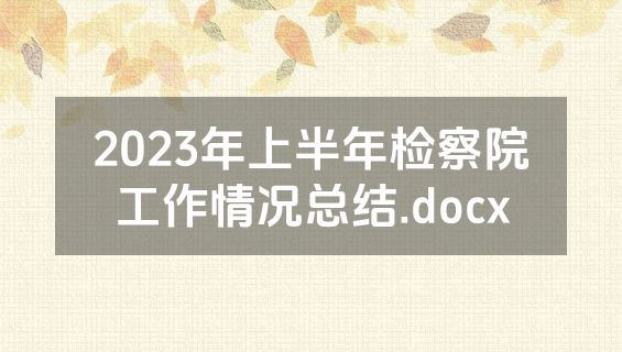 2023年上半年检察院工作情况总结.docx