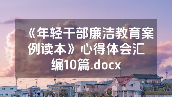 《年轻干部廉洁教育案例读本》心得体会汇编10篇.docx