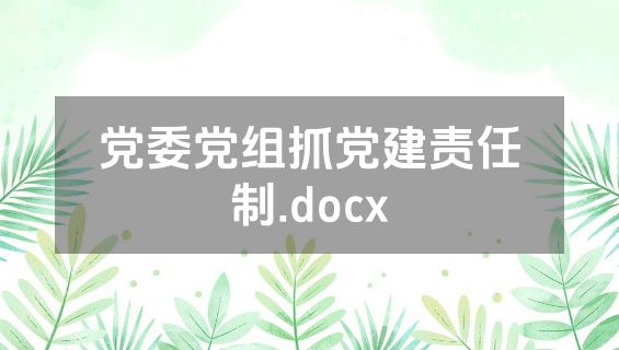 党委党组抓党建责任制.docx