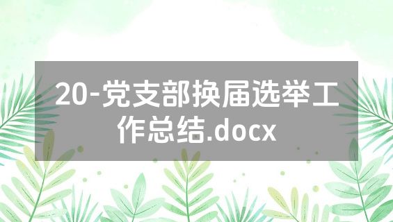 20-党支部换届选举工作总结.docx