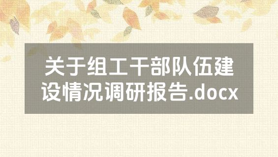 关于组工干部队伍建设情况调研报告.docx