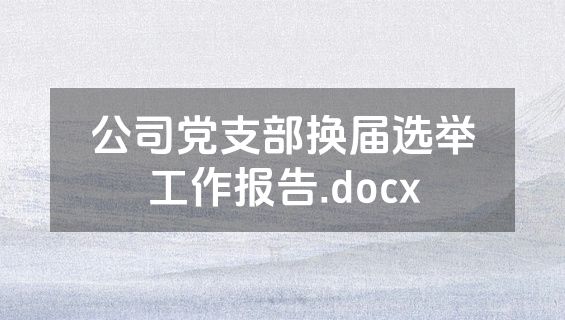 公司党支部换届选举工作报告.docx