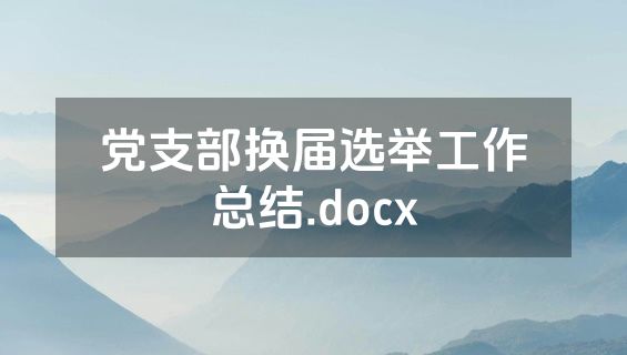 党支部换届选举工作总结.docx