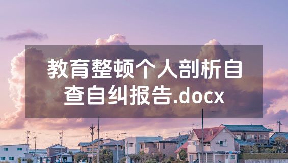 教育整顿个人剖析自查自纠报告.docx