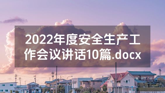 2022年度安全生产工作会议讲话10篇.docx