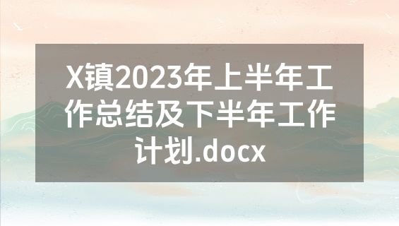 X镇2023年上半年工作总结及下半年工作计划.docx