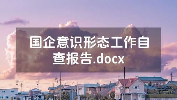 国企意识形态工作自查报告.docx