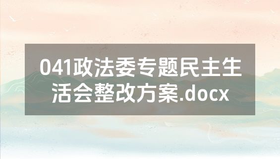 041政法委专题民主生活会整改方案.docx