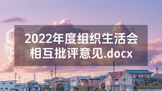 2022年度组织生活会相互批评意见.docx