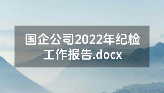 国企公司2022年纪检工作报告.docx