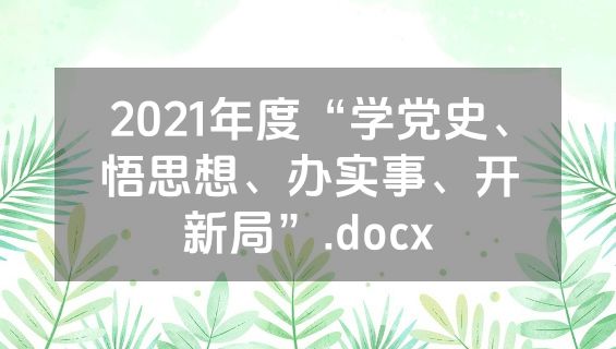 2021年度“学党史、悟思想、办实事、开新局”.docx