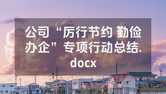 公司“厉行节约 勤俭办企”专项行动总结.docx