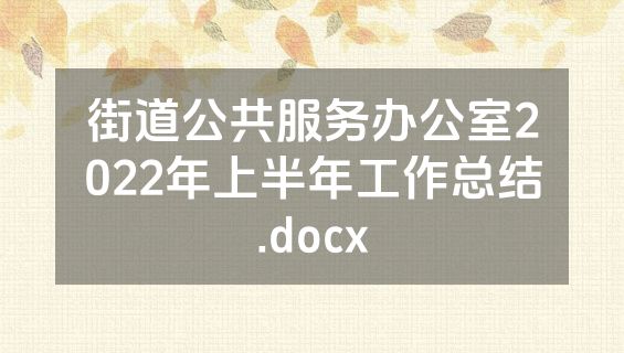 街道公共服务办公室2022年上半年工作总结.docx