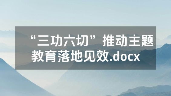 “三功六切”推动主题教育落地见效.docx