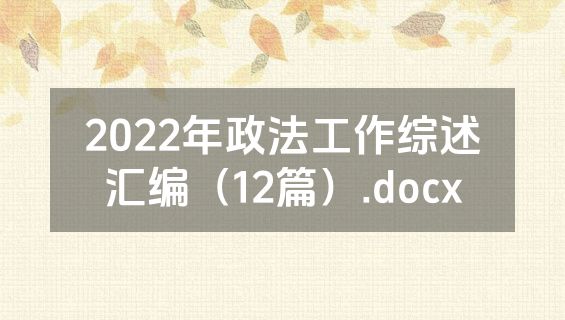 2022年政法工作综述汇编（12篇）.docx