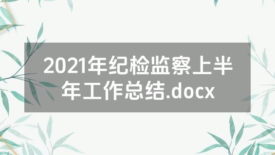 2021年纪检监察上半年工作总结.docx