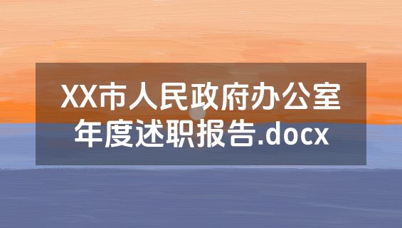 XX市人民政府办公室年度述职报告.docx