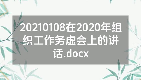 20210108在2020年组织工作务虚会上的讲话.docx