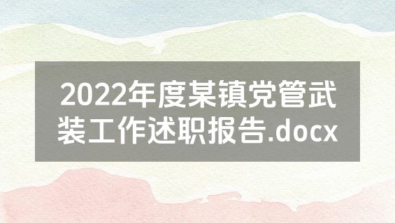 2022年度某镇党管武装工作述职报告.docx