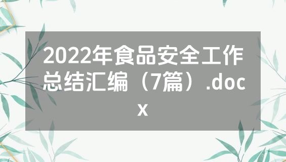 2022年食品安全工作总结汇编（7篇）.docx