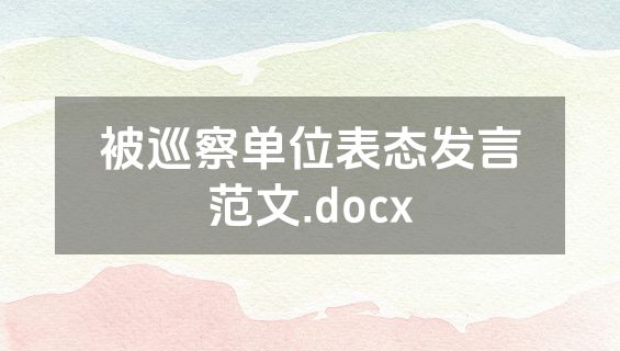 被巡察单位表态发言范文.docx