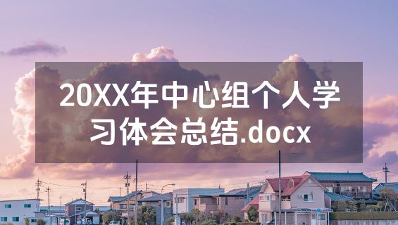 20XX年中心组个人学习体会总结.docx