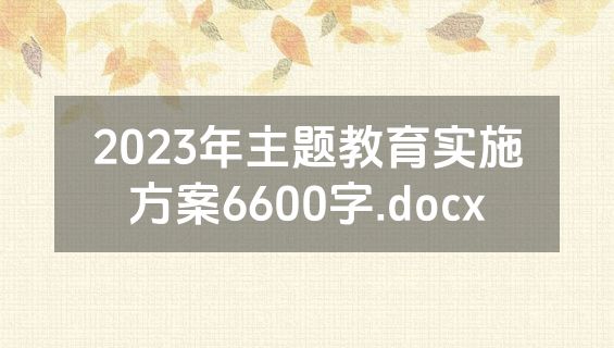 2023年主题教育实施方案6600字.docx
