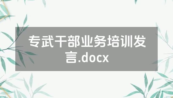 专武干部业务培训发言.docx