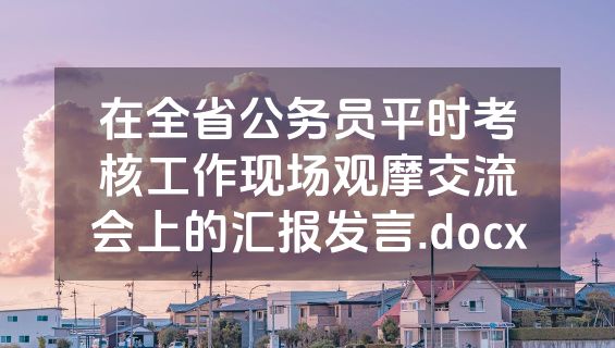在全省公务员平时考核工作现场观摩交流会上的汇报发言.docx