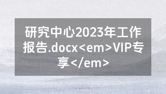 研究中心2023年工作报告.docx<em>VIP专享</em>