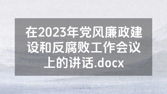 在2023年党风廉政建设和反腐败工作会议上的讲话.docx