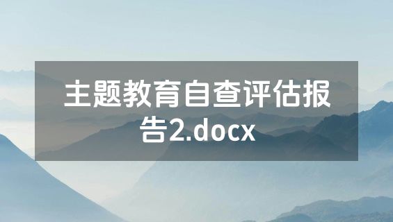 主题教育自查评估报告2.docx