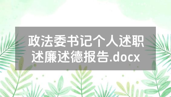 政法委书记个人述职述廉述德报告.docx