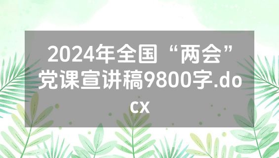 2024年全国“两会”党课宣讲稿9800字.docx
