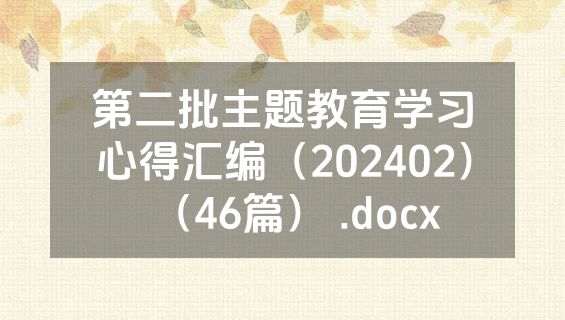 第二批主题教育学习心得汇编（202402）（46篇） .docx