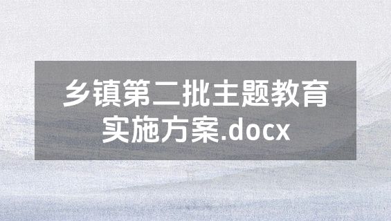 乡镇第二批主题教育实施方案.docx