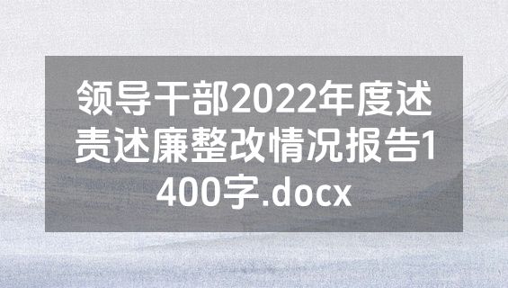 领导干部2022年度述责述廉整改情况报告1400字.docx