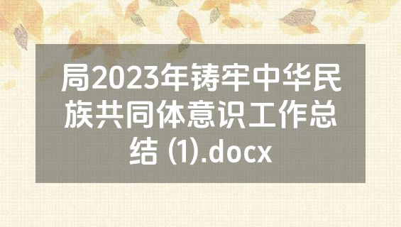 局2023年铸牢中华民族共同体意识工作总结 (1).docx