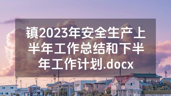 镇2023年安全生产上半年工作总结和下半年工作计划.docx
