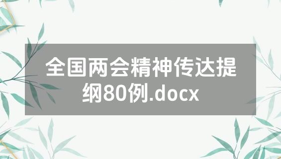 全国两会精神传达提纲80例.docx