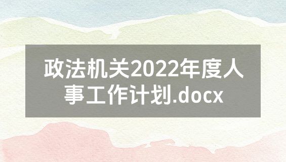 政法机关2022年度人事工作计划.docx