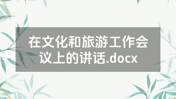 在文化和旅游工作会议上的讲话.docx