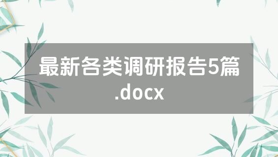 最新各类调研报告5篇.docx