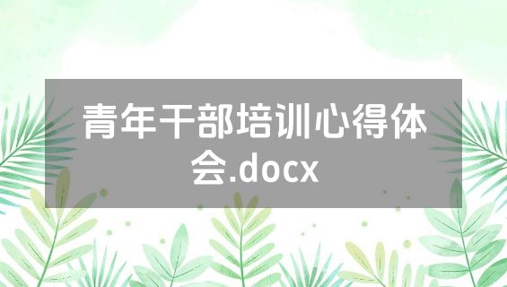 青年干部培训心得体会.docx