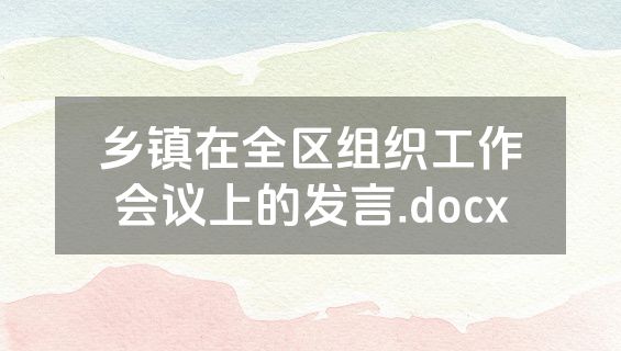 乡镇在全区组织工作会议上的发言.docx