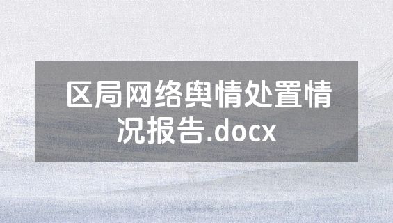 区局网络舆情处置情况报告.docx