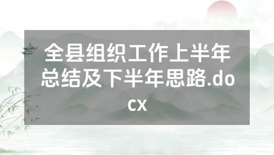 全县组织工作上半年总结及下半年思路.docx