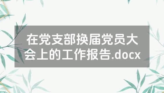 在党支部换届党员大会上的工作报告.docx