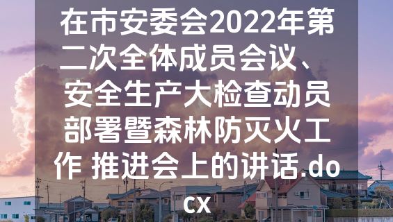 在市安委会2022年第二次全体成员会议、 安全生产大检查动员部署暨森林防灭火工作 推进会上的讲话.docx