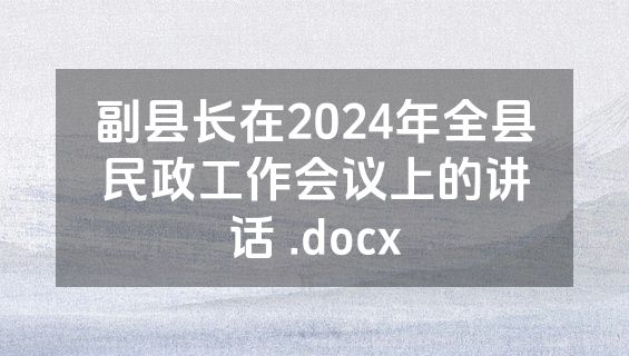 副县长在2024年全县民政工作会议上的讲话 .docx